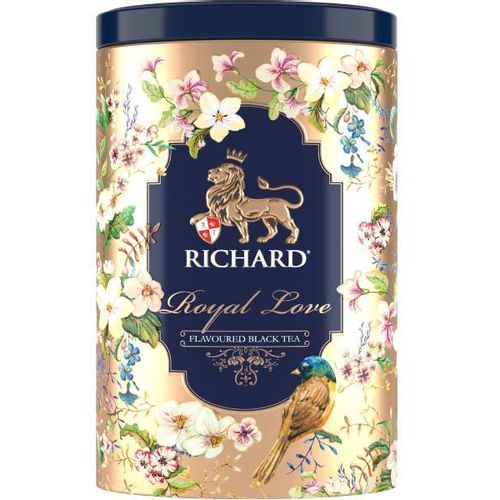 Richard Royal Love - Crni cejlonski čaj sa bergamotom, narandžom i vanilom, 80g rinfuz, GOLD metalna kutija 1620330 slika 1