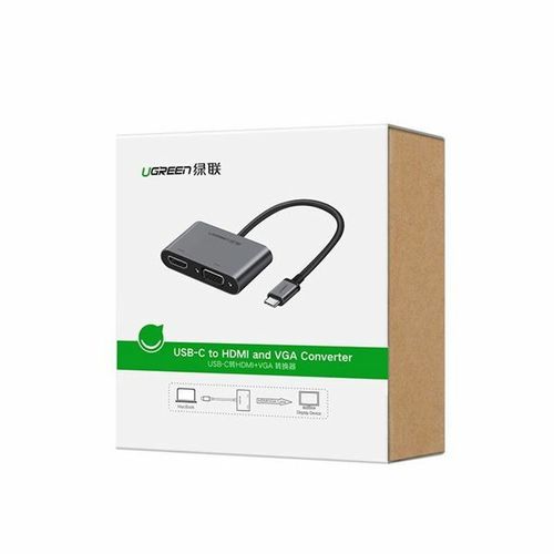 Ugreen USB-C na HDMI i VGA + PD adapter, sivi - u kutiji slika 2