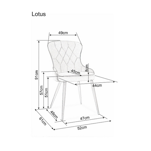 Stolica LOTUS -  baršun slika 6