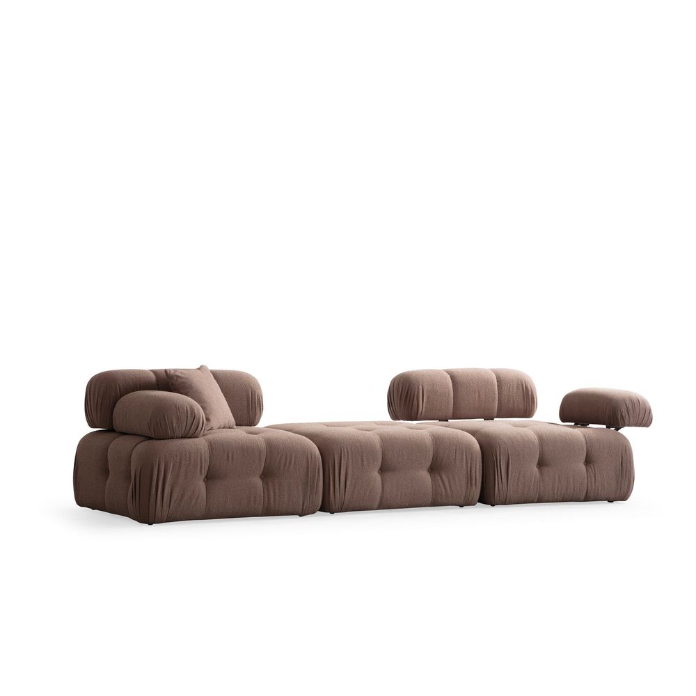 Doblo 3 Sjedala (L1-Pouffe-1R) - Cappuccino 3-Sjedalna Sofa slika 6