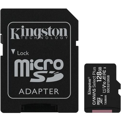 Kingston SDCS2/128GB MicroSD 128GB, Canvas Select Plus, Class 10 UHS-I U1 V10 A1, Read up to 100MB/s, w/SD adapter slika 1