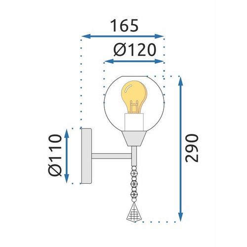 TOOLIGHT ZIDNA SVJETILKA GLAMOUR STYLE APP716-1W E27 slika 13