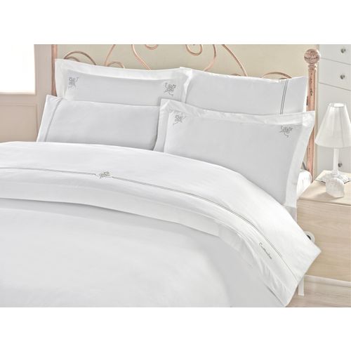 L'essential Maison Guher White
Grey Satin Double Quilt Cover Set slika 1