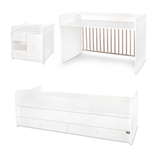 LORELLI MiniMAX Modularni krevetić 4in1 s Mehanizmom Ljuljanja White 190x72 cm slika 13