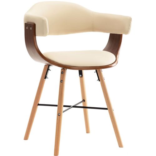 Blagovaonske stolice od umjetne kože i drva 2 kom krem slika 3