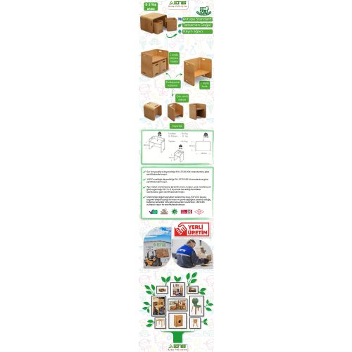 Set stola i stolica 'Flexy Table' od prirodnog bukovog drveta (3 komada) slika 9