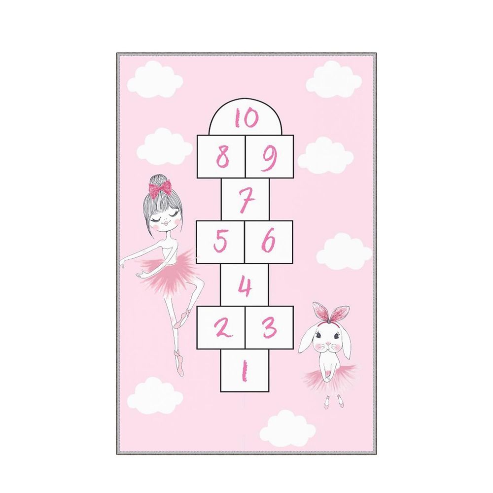 Dječiji tanki tepih– motivi balerine i školica (120 x 180 cm)(Eexfab746), roze- površina DIGITALNI PRINT slika 5