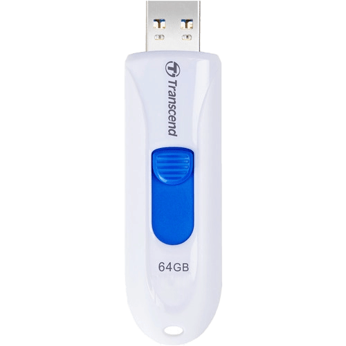 Transcend TS64GJF790W USB 64GB, JetFlash 790W, USB3.1, 100/30 MB/s, Retractable, White/Blue slika 1