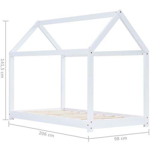 Okvir za dječji krevet od masivne borovine bijeli 90 x 200 cm slika 7