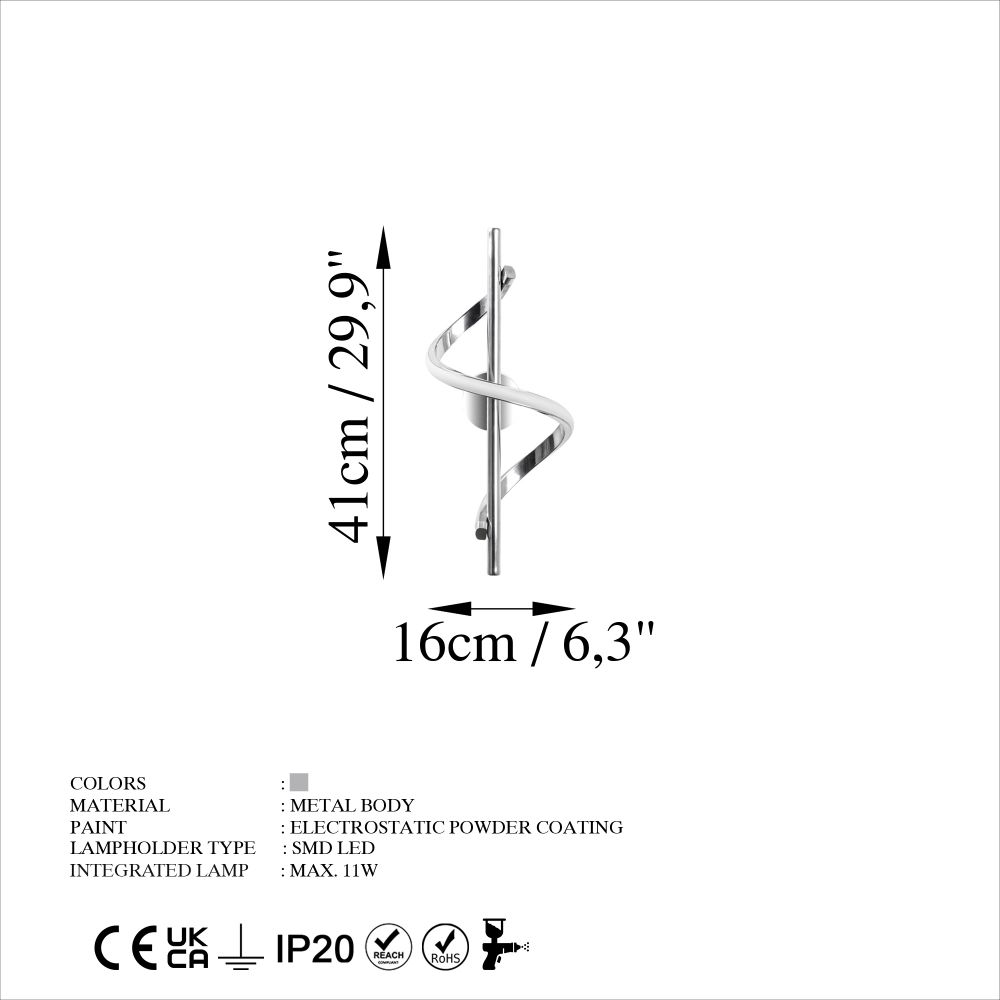 Lıkma - 13513 Chrome Zidna Lampa slika 6