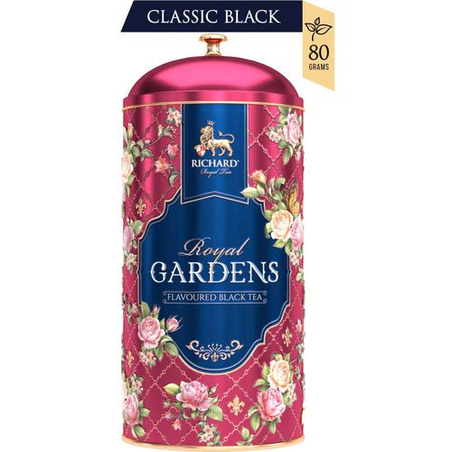 RICHARD Tea Royal Gardens - Crni čaj sa aromom pitaje i laticama cvećau metalnoj kutiji, rinfuz 80g RED 101837 slika 1