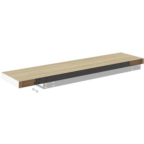 Plutajuće zidne police 4 kom hrast i bijele 90x23,5x3,8 cm MDF slika 17