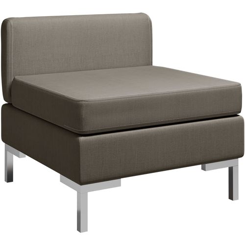 Modularna srednja sofa s jastukom od tkanine smeđe-siva slika 1