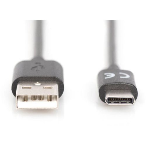 Digitus USB kabel USB 2.0 USB-A utikač, USB-C® utikač 1.00 m crna fleksibilan, zaštićen s folijom, pletena zaštita, sa zaštitom, dvostruko zaštićen, s USB AK-300154-010-S slika 3