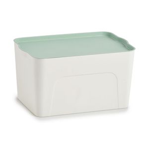 Zeller Kutija za pohranu s poklopcem, plastika, bijela-mint, 44,5x30x24,5 cm, 14685