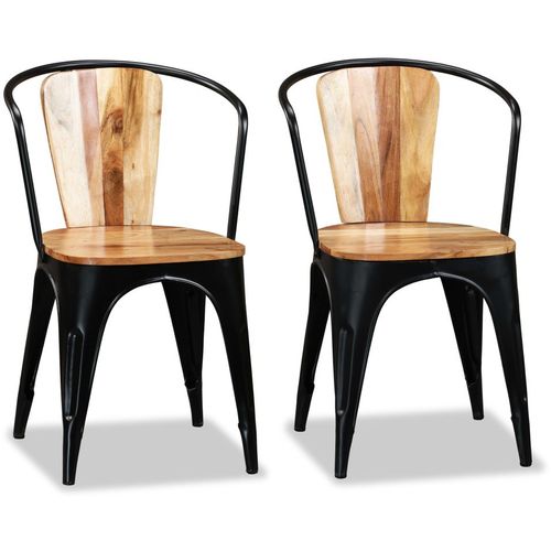 Blagovaonske stolice od masivnog bagremovog drva 2 kom slika 36