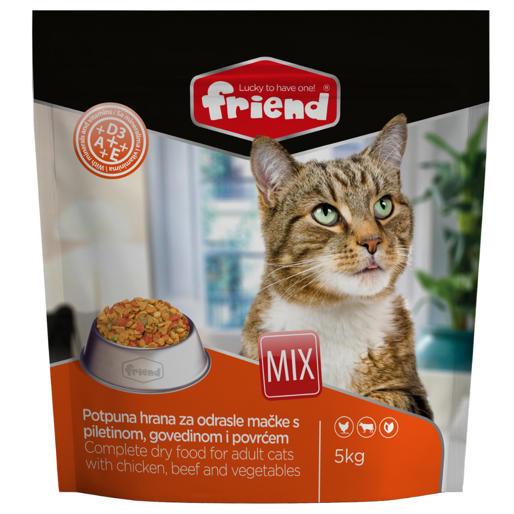 Friend Mix suha hrana za mačke Govedina Piletina Povrće 5kg slika 1
