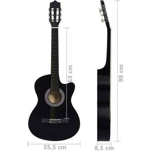 Klasična gitara Western s prorezom i 6 žica crna 38 " slika 7