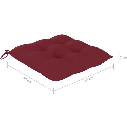 Jastuci za stolice 4 kom crvena boja vina 40x40x7 cm od tkanine slika 6