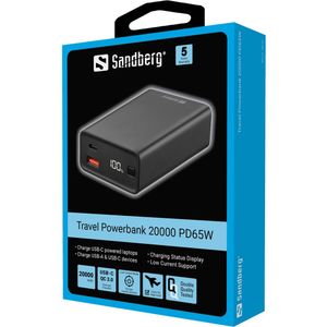 Sandberg Travel Powerbank 20000 PD65W