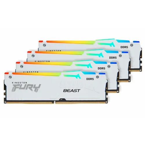 Kingston FURY Beast White RGB XMP 64GB (4x16GB) 5600MT/s DDR5 CL40 DIMM slika 1