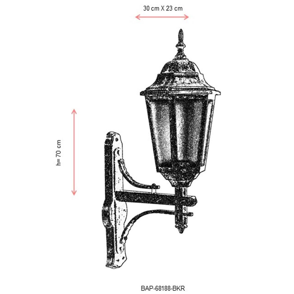 BAP-68188-BKR Smeđa Vanjska Zidna Lampa slika 3