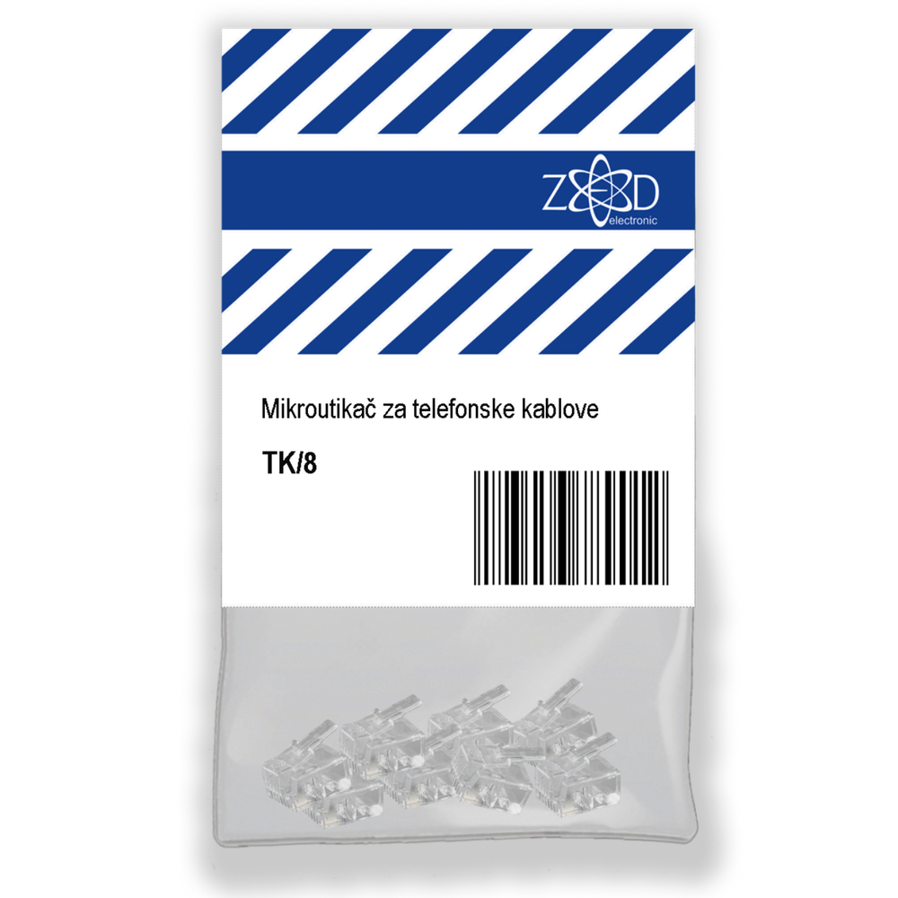 ZED electronic Telefonski  konektor, blister pakiranje  ​8 komada - TK/8 slika 1