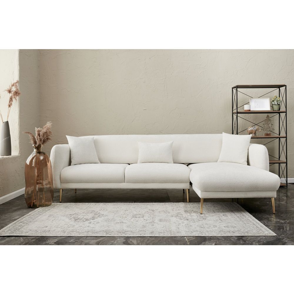 Simena Desni - Krem Zlatni Ugaoni Sofa-Krevet slika 1