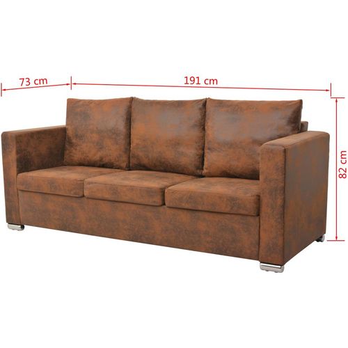 3-dijelni set sofa od umjetne brušene kože slika 14