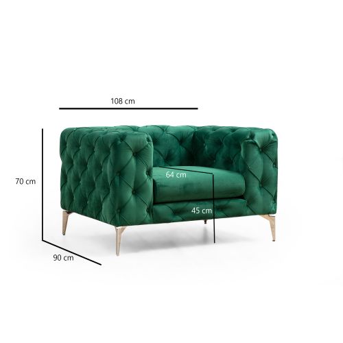 Atelier Del Sofa Fotelja, zelena, Como - Green slika 4