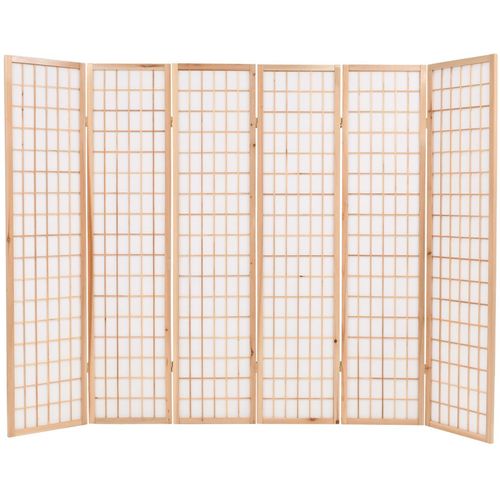 Sklopiva sobna pregrada sa 6 panela u japanskom stilu 240x170 cm prirodna slika 9