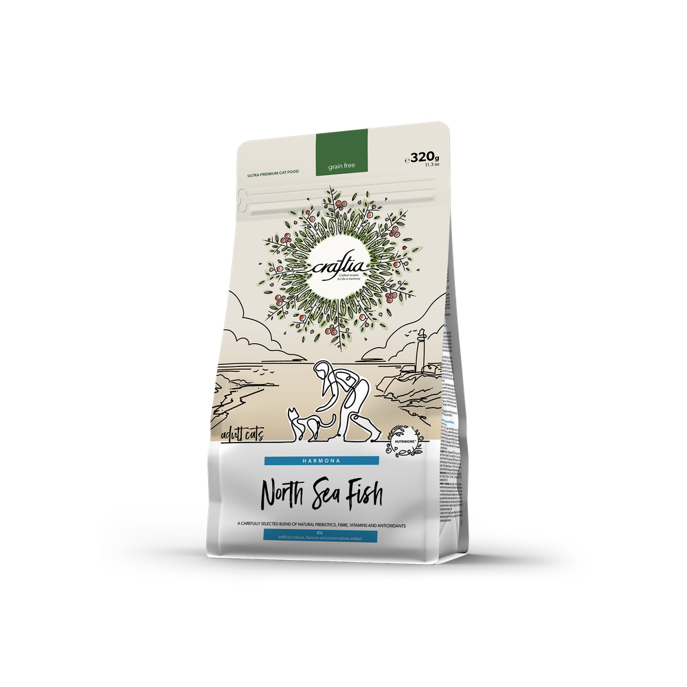 Craftia Harmona suha hrana za odrasle mačke Riba iz Sjevernog mora 320g slika 1