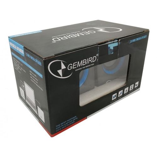 SPK-111 ** Gembird Stereo zvucnici Blue/black, 2 x 3W RMS USB pwr, 3.5mm kutija sa prozorom (379) slika 2