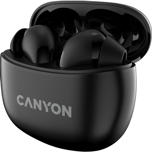 Canyon TWS-5 Bluetooth headset, with microphone, BT V5.3 JL 6983D4, Frequence Response:20Hz-20kHz, battery EarBud 40mAh*2+Charging Case 500mAh, type-C cable length 0.24m, size: 58.5*52.91*25.5mm, 0.036kg, Black slika 3