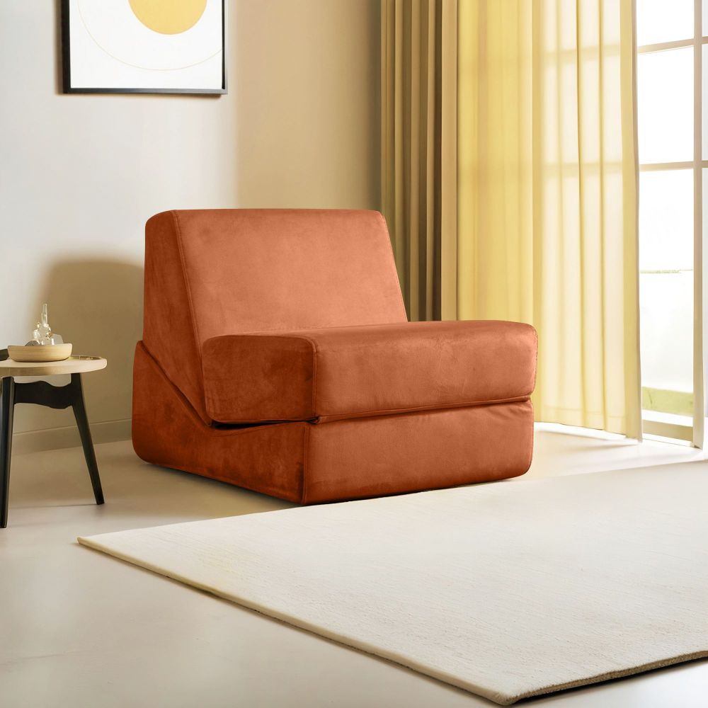 Origami Pretvorni - Narandžasti Sofa-Krevet za Jednu Osobu slika 1