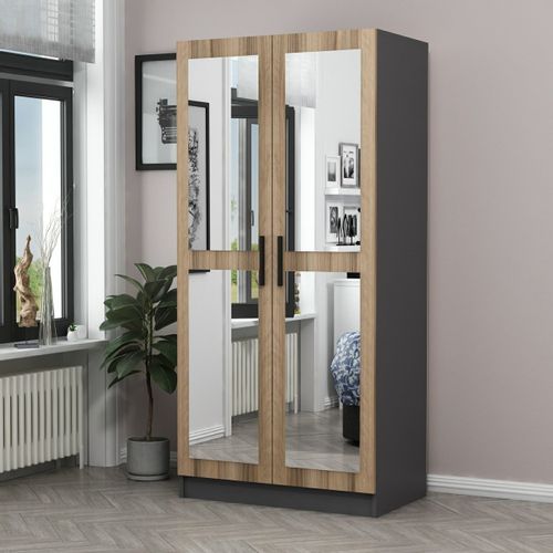 Woody Fashion Garderoba, Kale Mirror Anthracite Oak - 210 slika 1