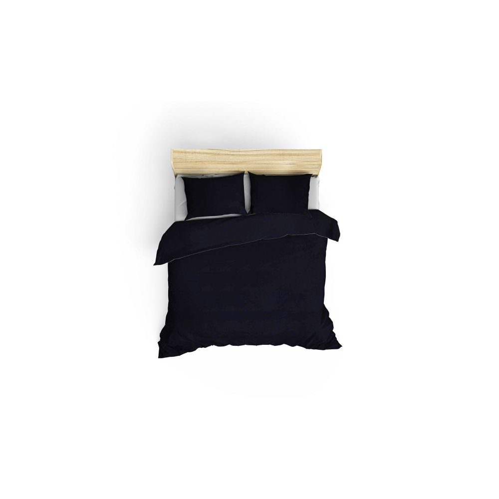 Elegant - Dark Blue Dark Blue Satin Double Quilt Cover Set (DE) slika 2