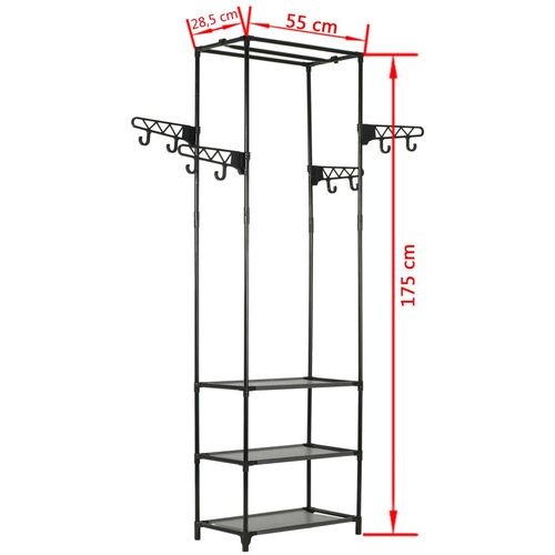 Stalak za odjeću od čelika i netkane tkanine 55x28,5x175 cm crni slika 9