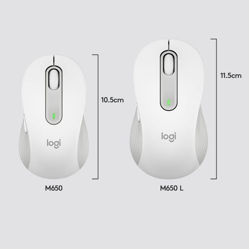 Logitech M650 L Wireless Mouse Off-White slika 3