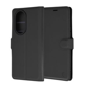 Techsuit Leather Folio preklopna maska za Honor 200 Pro – crna