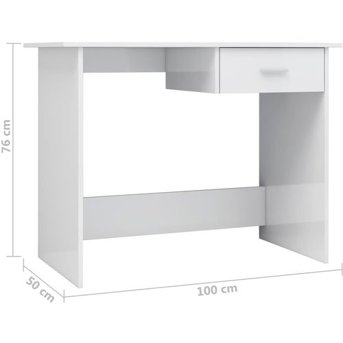 Radni stol visoki sjaj bijeli 100 x 50 x 76 cm od iverice slika 30