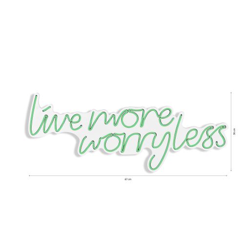 Dekorativna LED rasveta 'Live More Worry Less' - Zelena slika 9