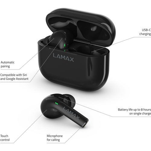 LAMAX bežične slušalice Clips1, crne slika 10