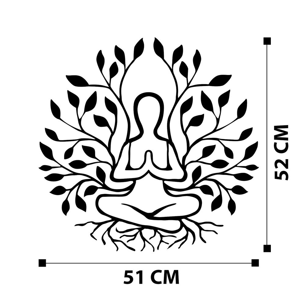 Dekorativni Metalni Zidni Ukras - Yoga Black slika 7