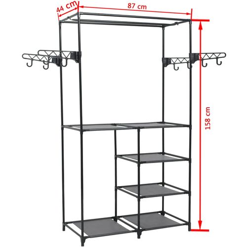 Stalak za odjeću od čelika i netkane tkanine 87x44x158 cm crni slika 14