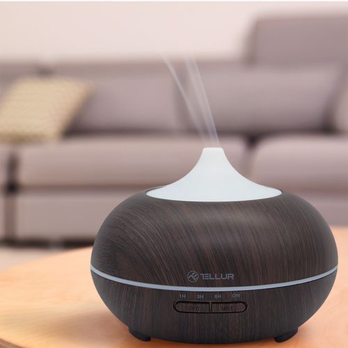 TELLUR SMART WIFI SMART AROMA DIFFUSER, 300ml, LED, TAMNO SMEĐA slika 4