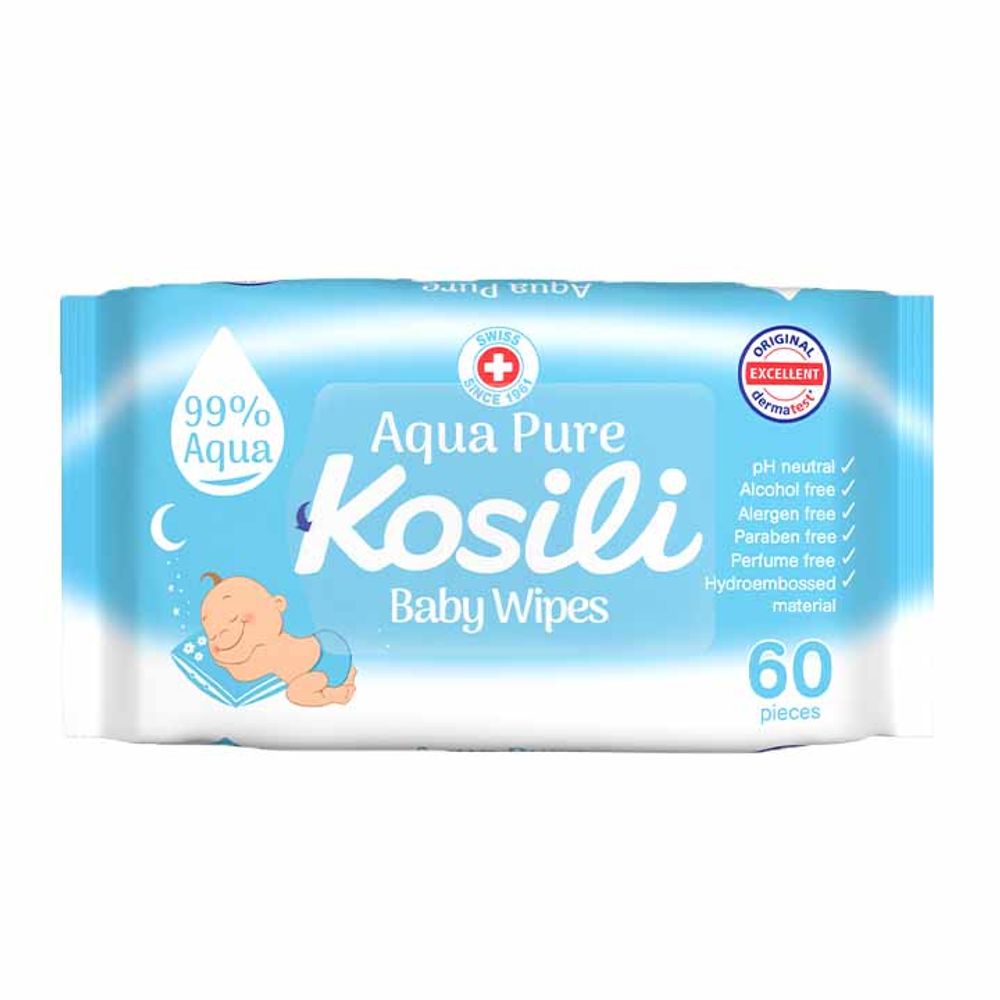 Kosili Baby vlažne maramice Aqua Pure 60kom slika 1