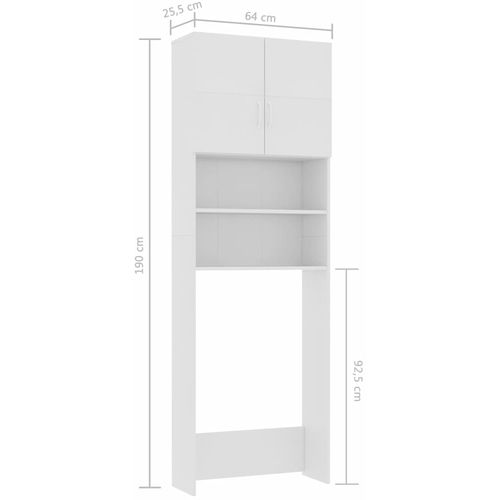 Ormarić za perilicu rublja bijeli 64 x 25,5 x 190 cm od iverice slika 34