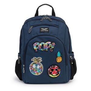Školski ruksak zakrpe plavi