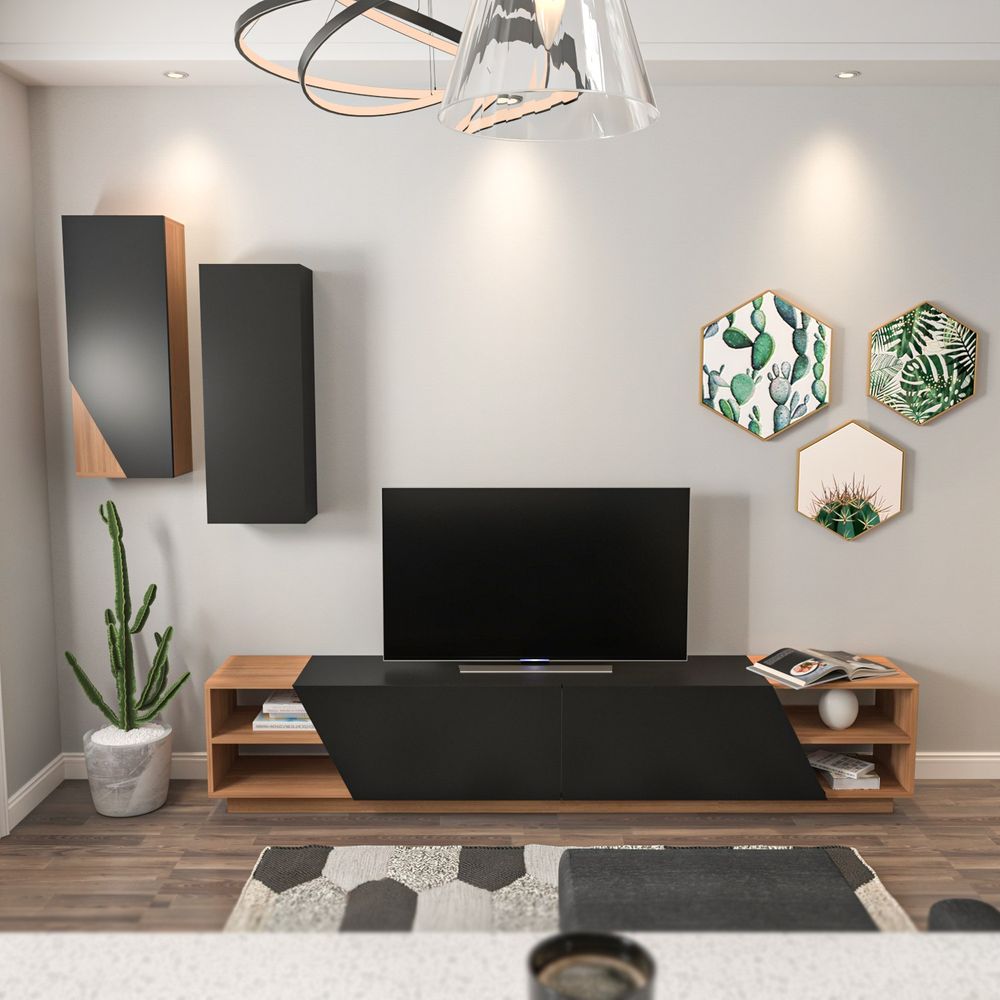 Teak TV Komoda Zebra - Crna, Teak Black slika 3